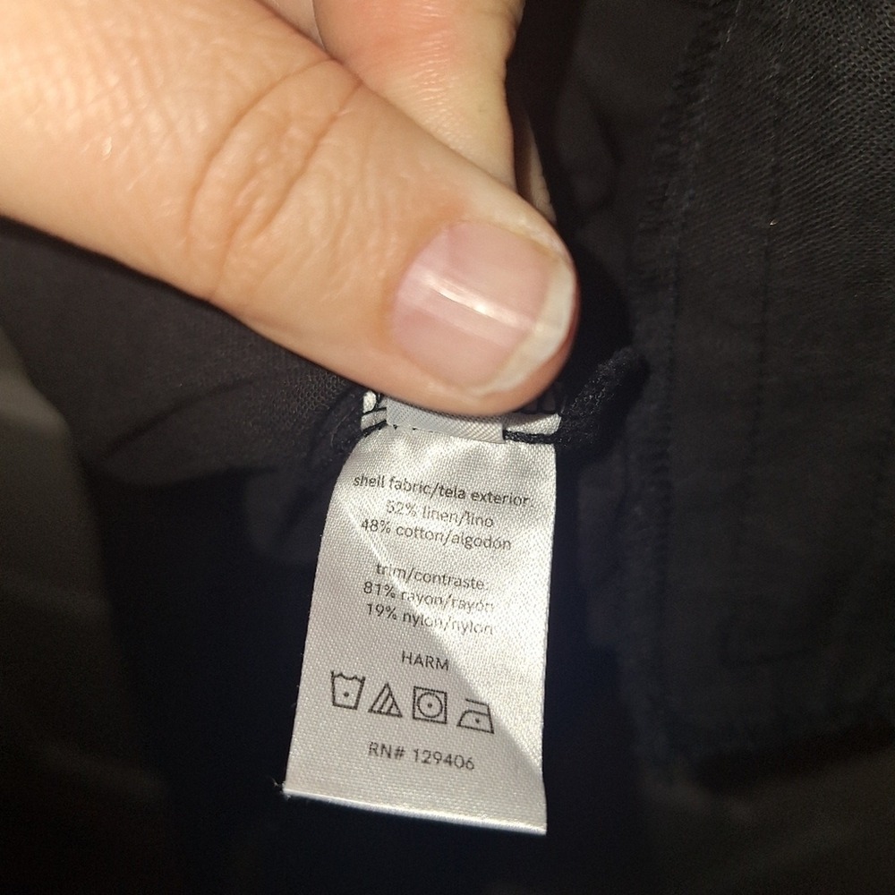Venus Black Linen Blend Tie Waist‎ Sailor Style Pants Women's Size 12 - Picture 4 of 7